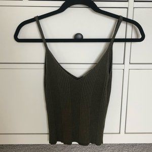 Urban Outfitters Knit Tank Top - Olive Green